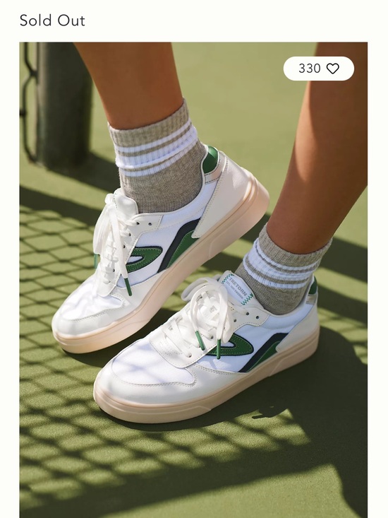 Harlow Shoes - TRETORN White and Green Low-Top Sneakers